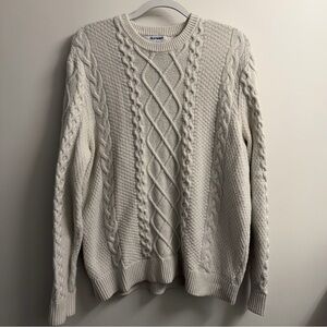 Old Navy White Cable Knit Sweater